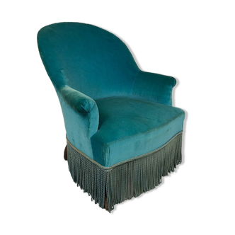 Toad armchair, turquoise blue velvet