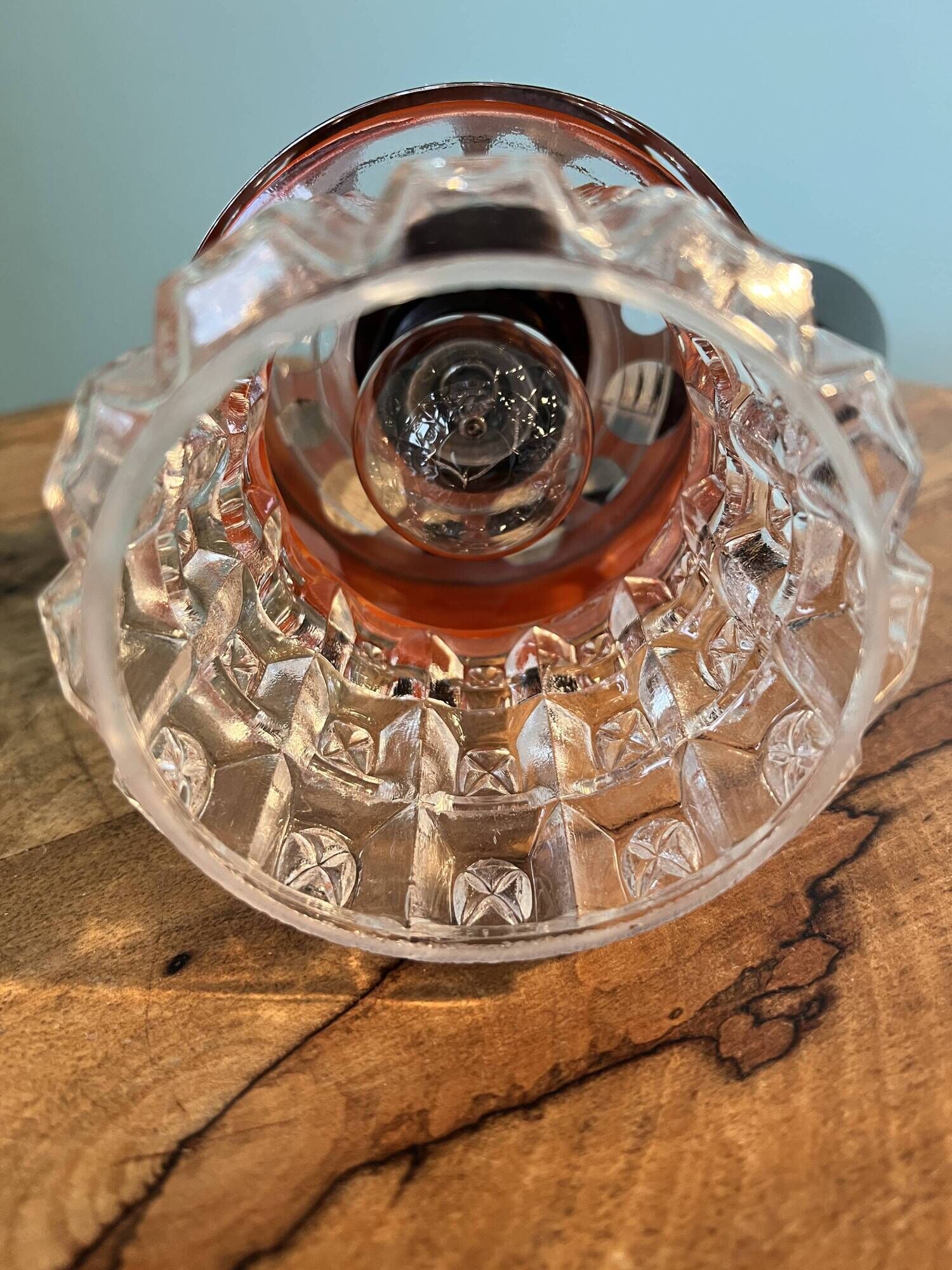 Art deco lamp / glass shade from the 1960s / ceiling pendant lamp for home decor