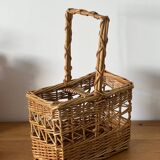 Wicker bottle basket 1970