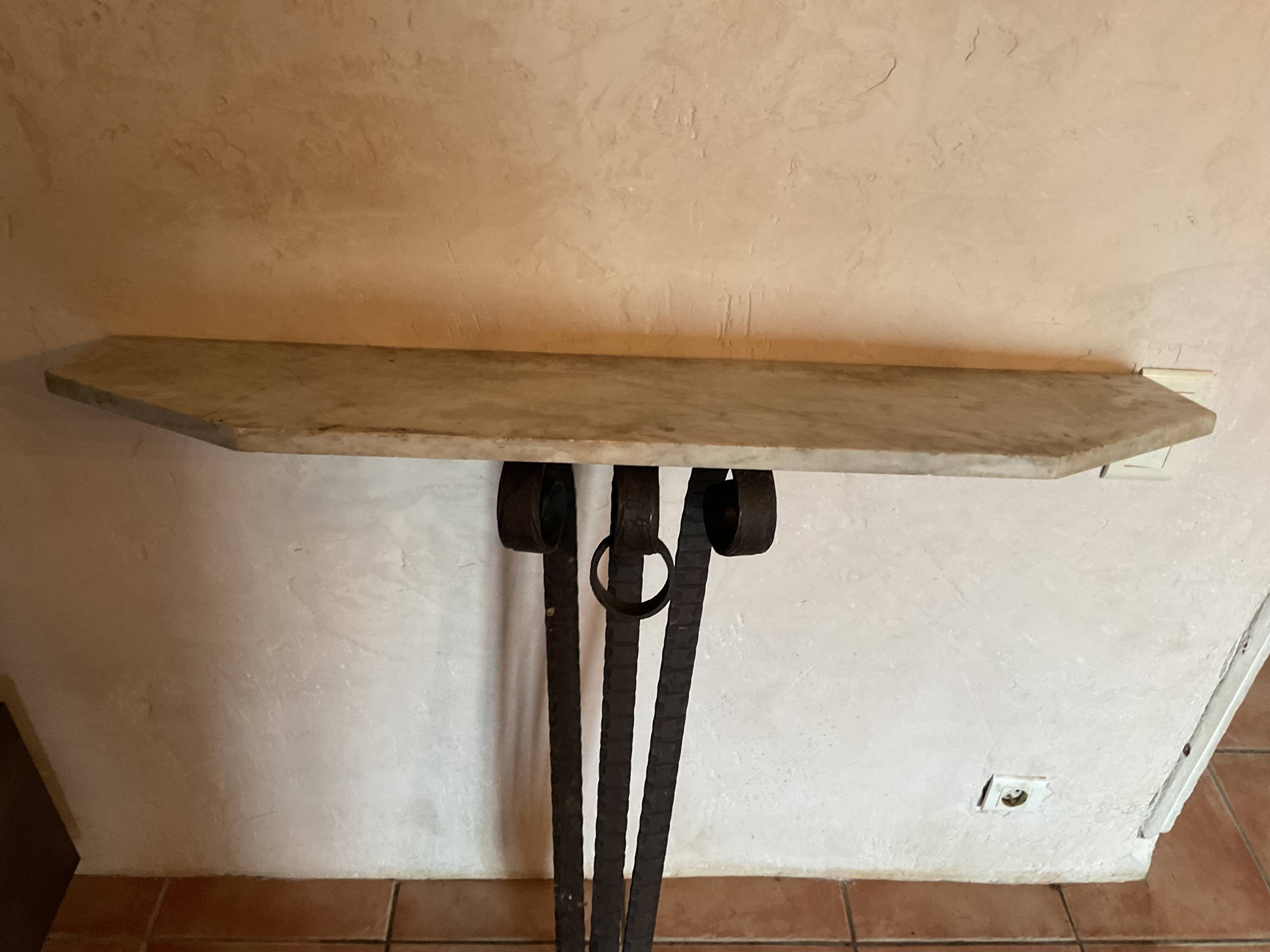 Large wrought iron console