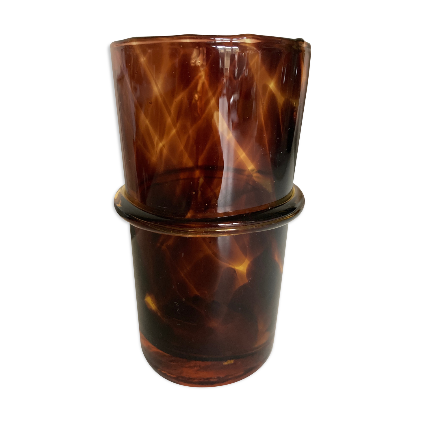 Blown glass vase tortoiseshell 1974