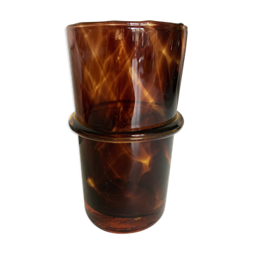 Blown glass vase tortoiseshell 1974