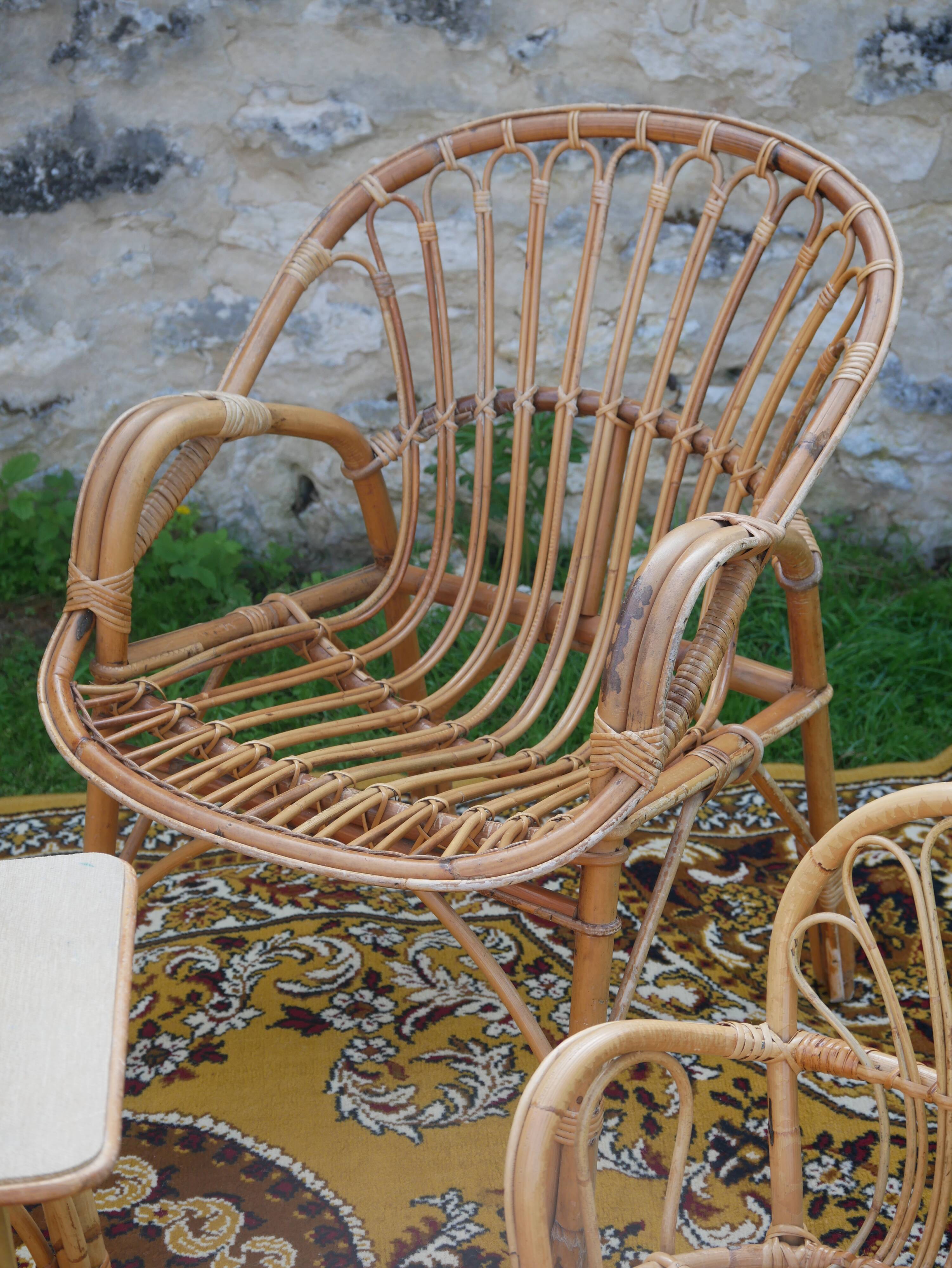 4-piece rattan lounge set