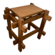 Old brutalist elm stool