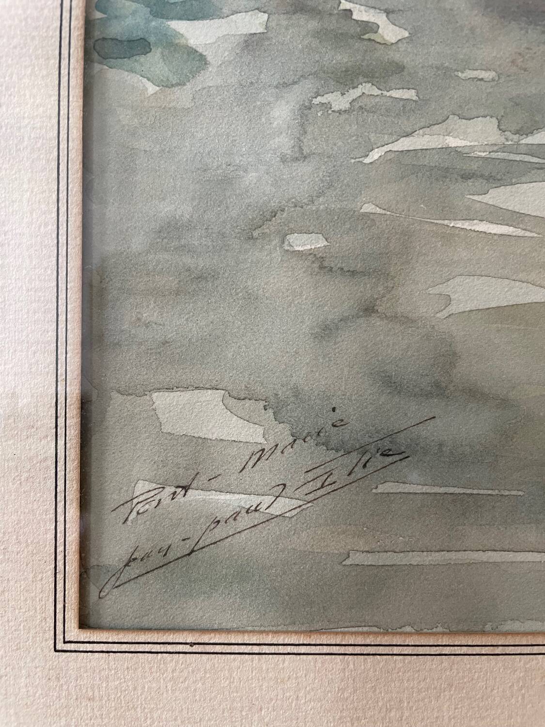 Old watercolor, the Pont Marie Paris