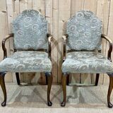 Pair of 1930s Walnut Chippendale Armchairs