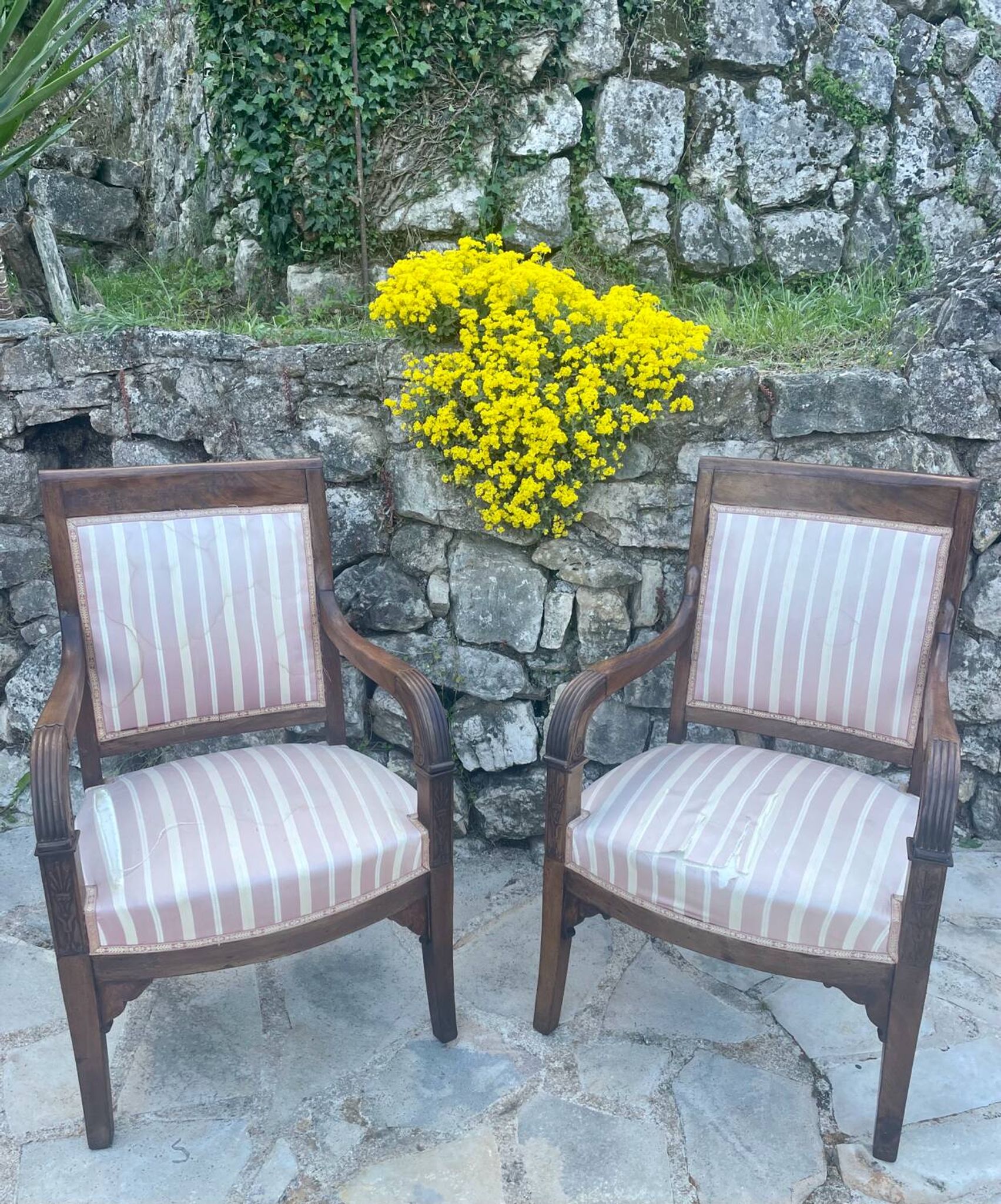 Paire de fauteuils français en Acajou d’époque restauration