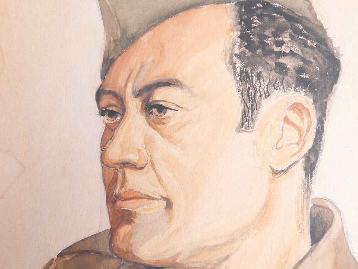 Portrait of a man, military, 1940s