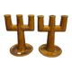 Pair of 3-branch ceramic candle holders from La Ferme des Potiers