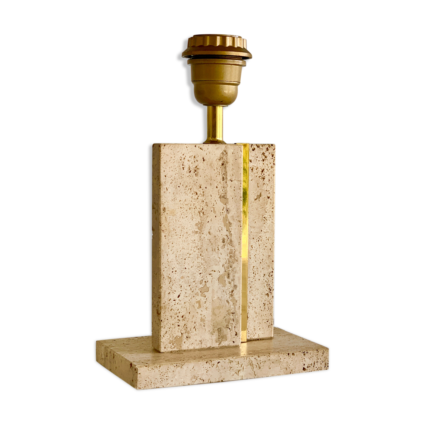 Table lamp foot in travertine