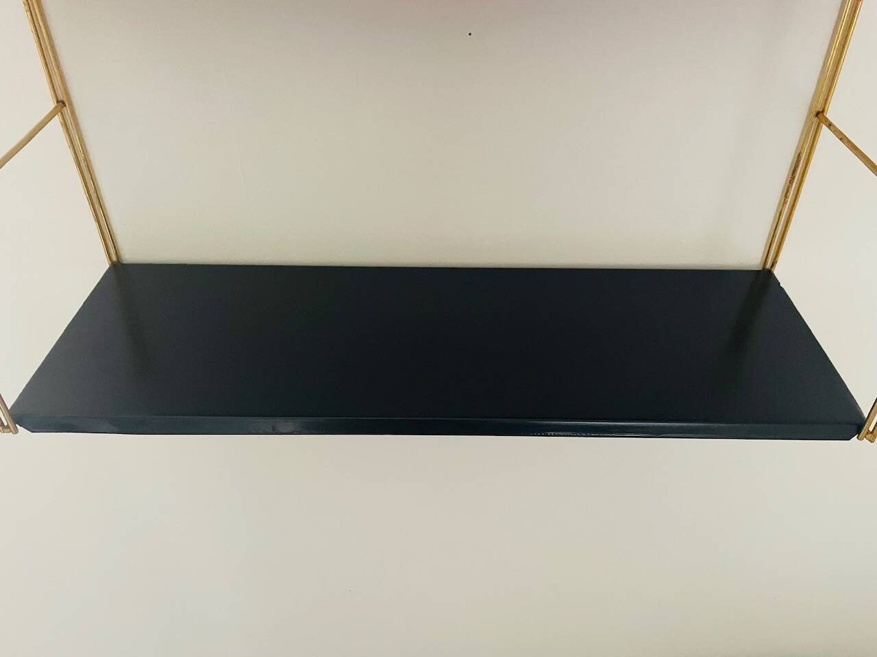 Modular vintage wall shelf, black and red metal circa 1960s