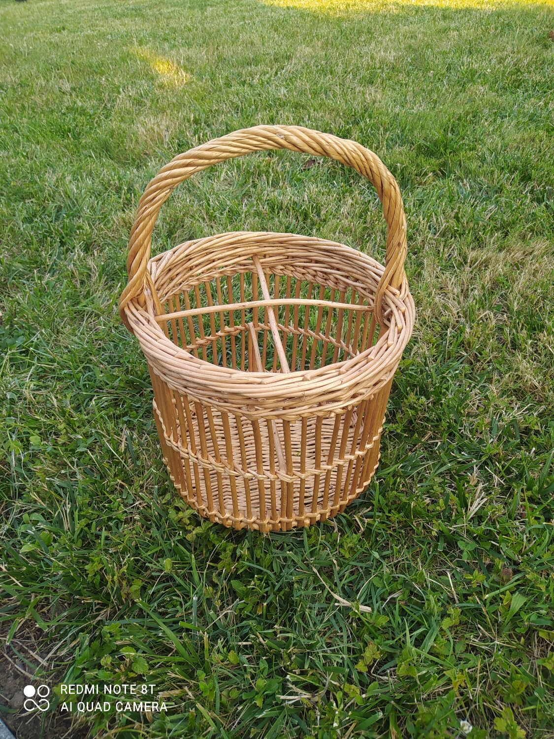 Wicker basket vintage bottle holder