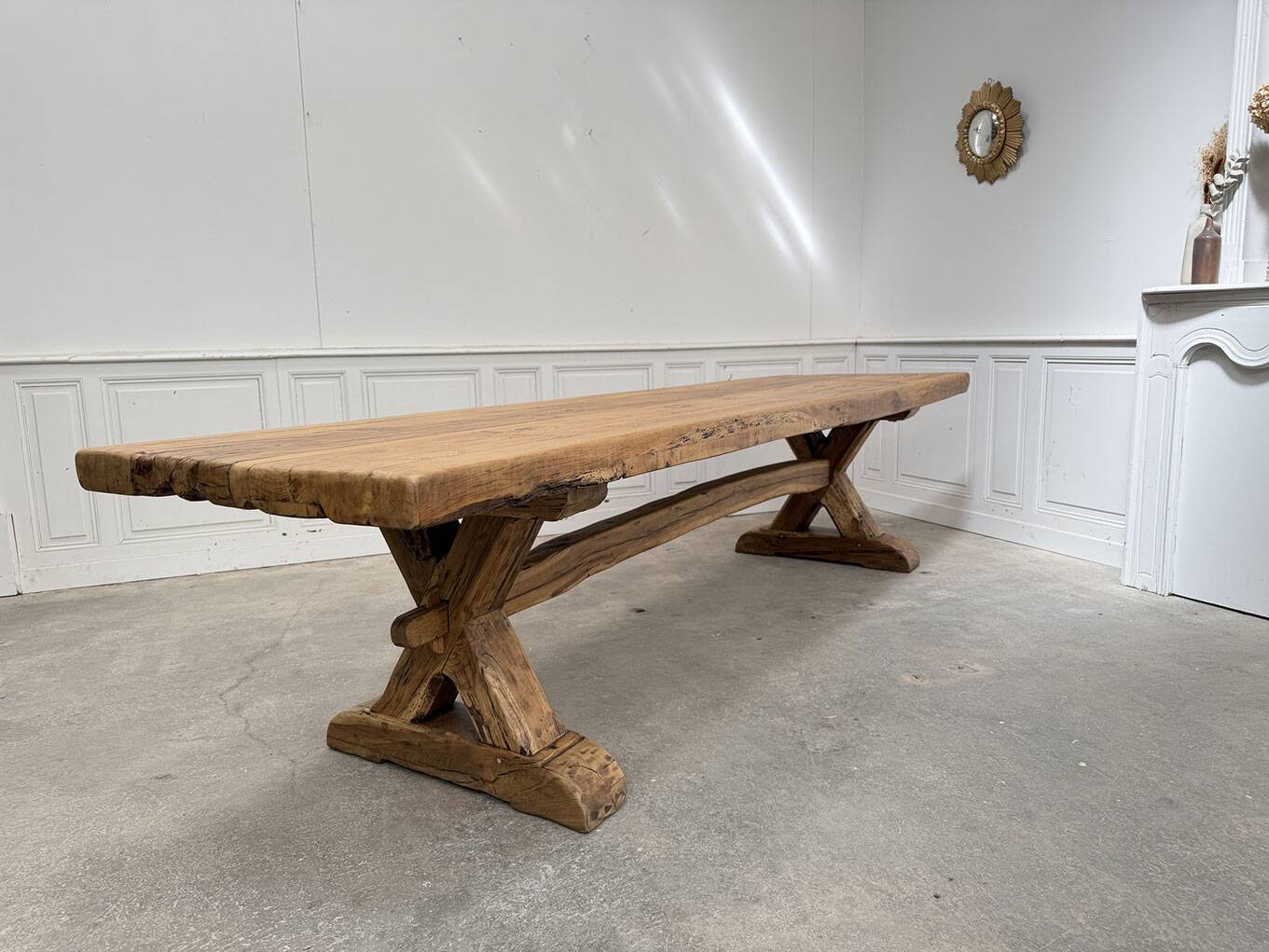 Oak table, monastery-style table.