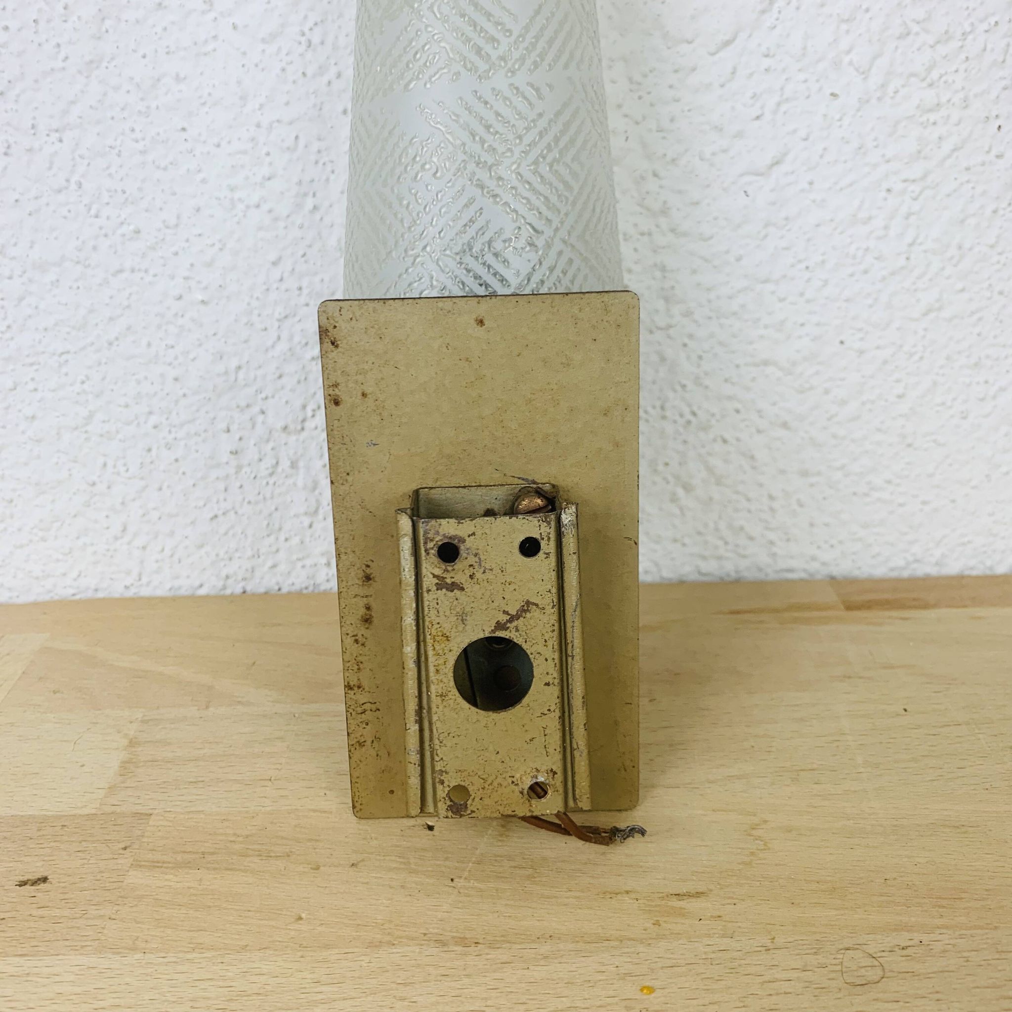 Scandinavian opaline teak wall light from the 60s