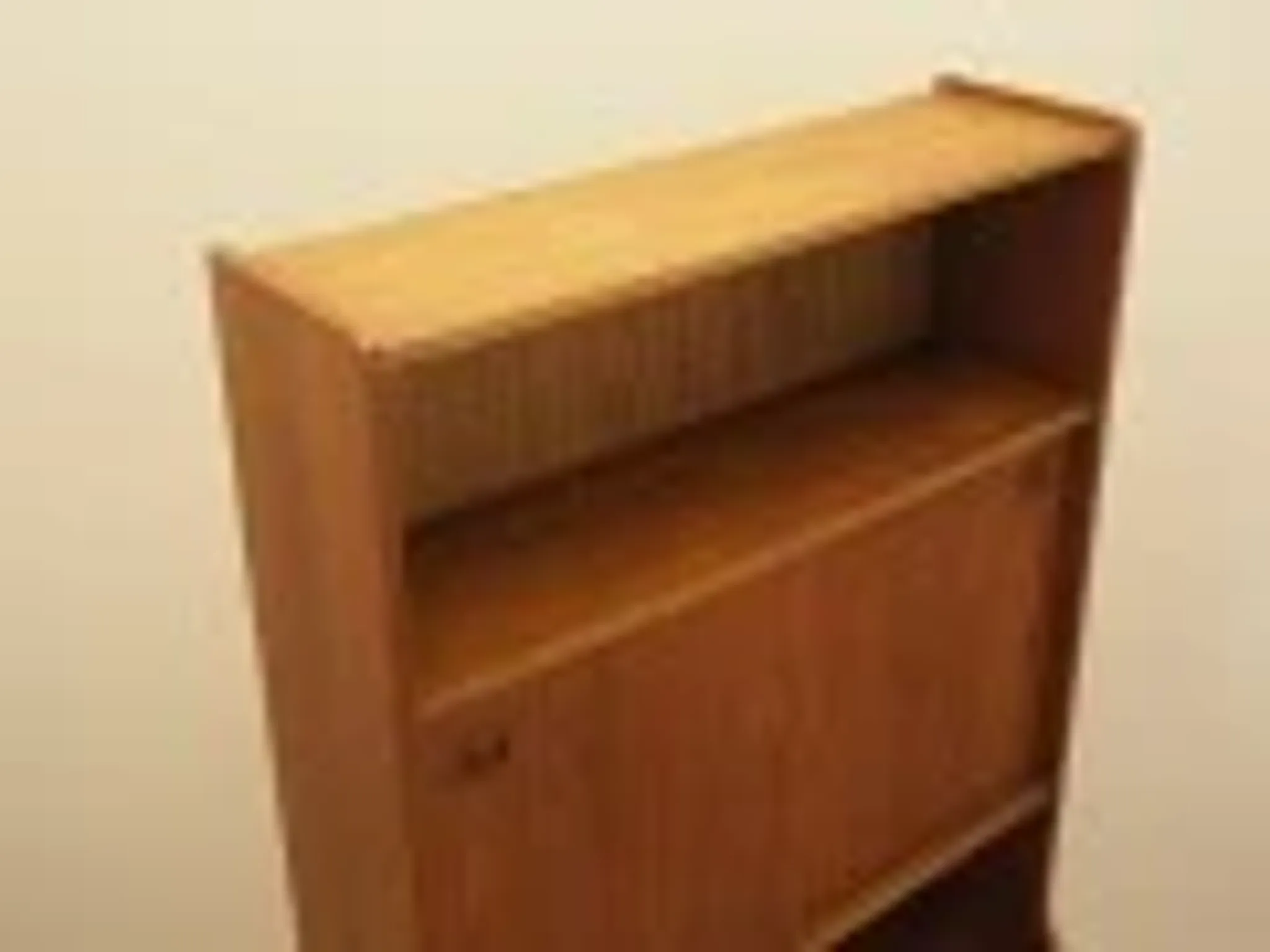 Danish teak veneered bookcase with sliding doors, 1970s