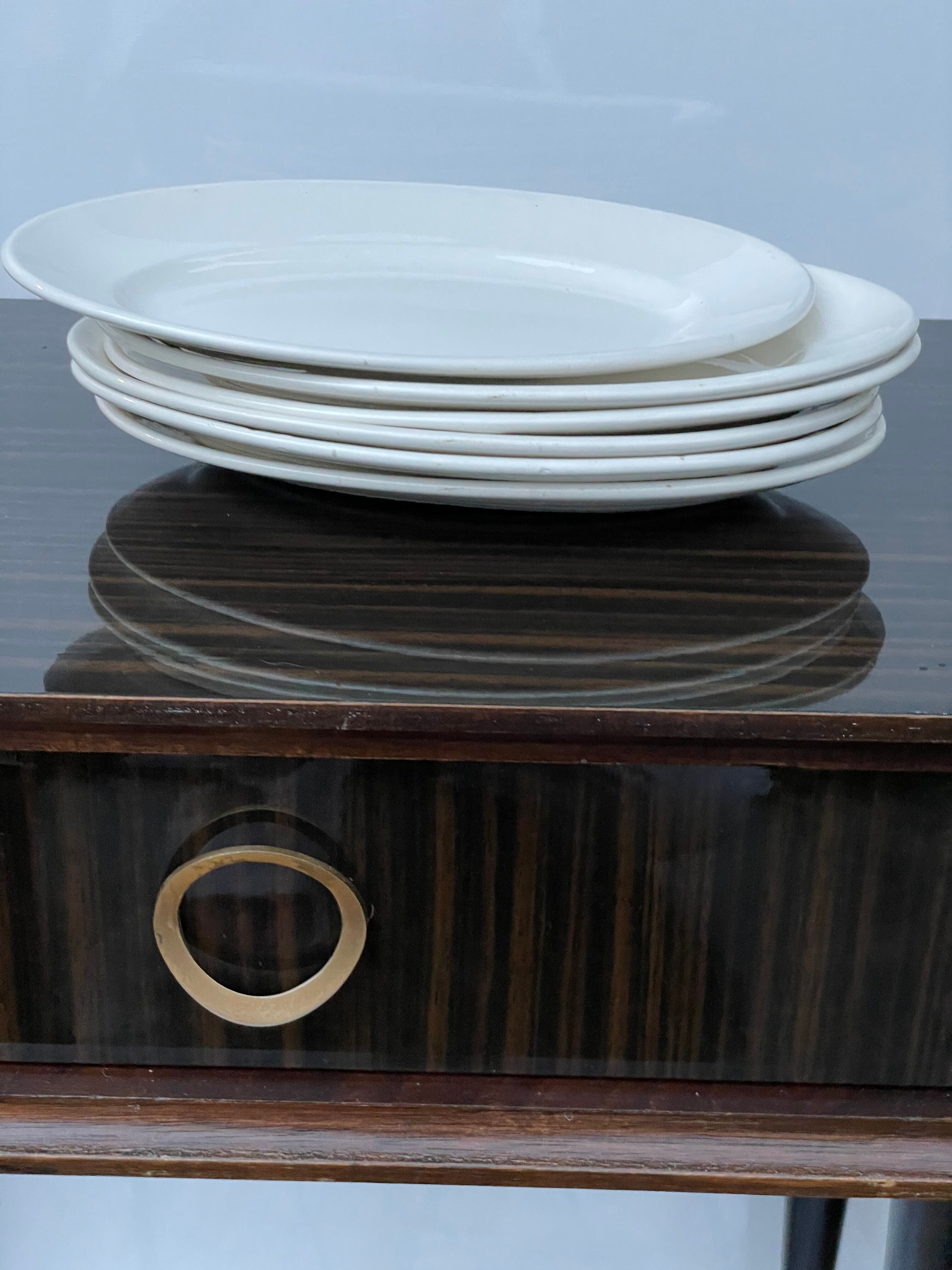 6 white dessert plates sarreguemines diguoin