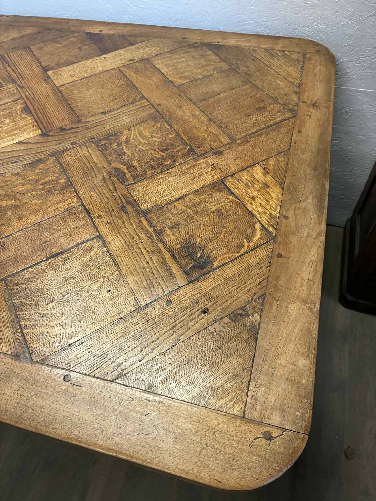 Oak and walnut table