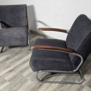 Bauhaus Chrome Armchairs S411 by Willem Hendrik Gispen for Mücke Melder