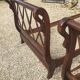 Pair of twin swan collar empire-style beds in mahogany XXth