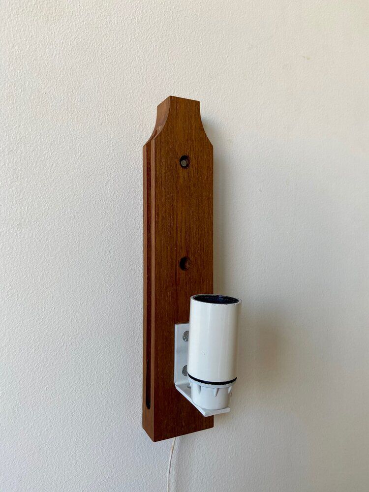 Teak and perspex wall lamp