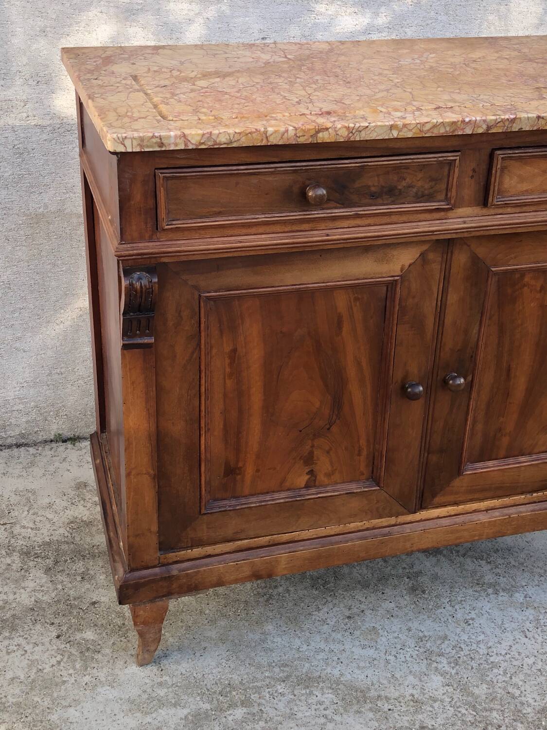 Small old sideboard with marble top