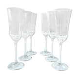 Service of 6 vintage champagne flutes