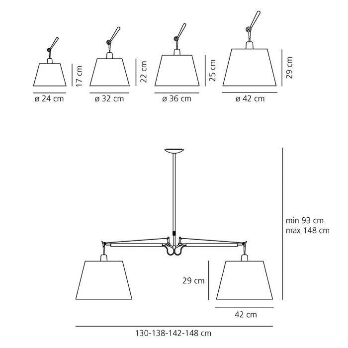 Artemide tolomeo 2 arm suspension