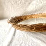 Round vintage wicker mirror - 45 cm