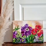 Oil on canvas flower garden