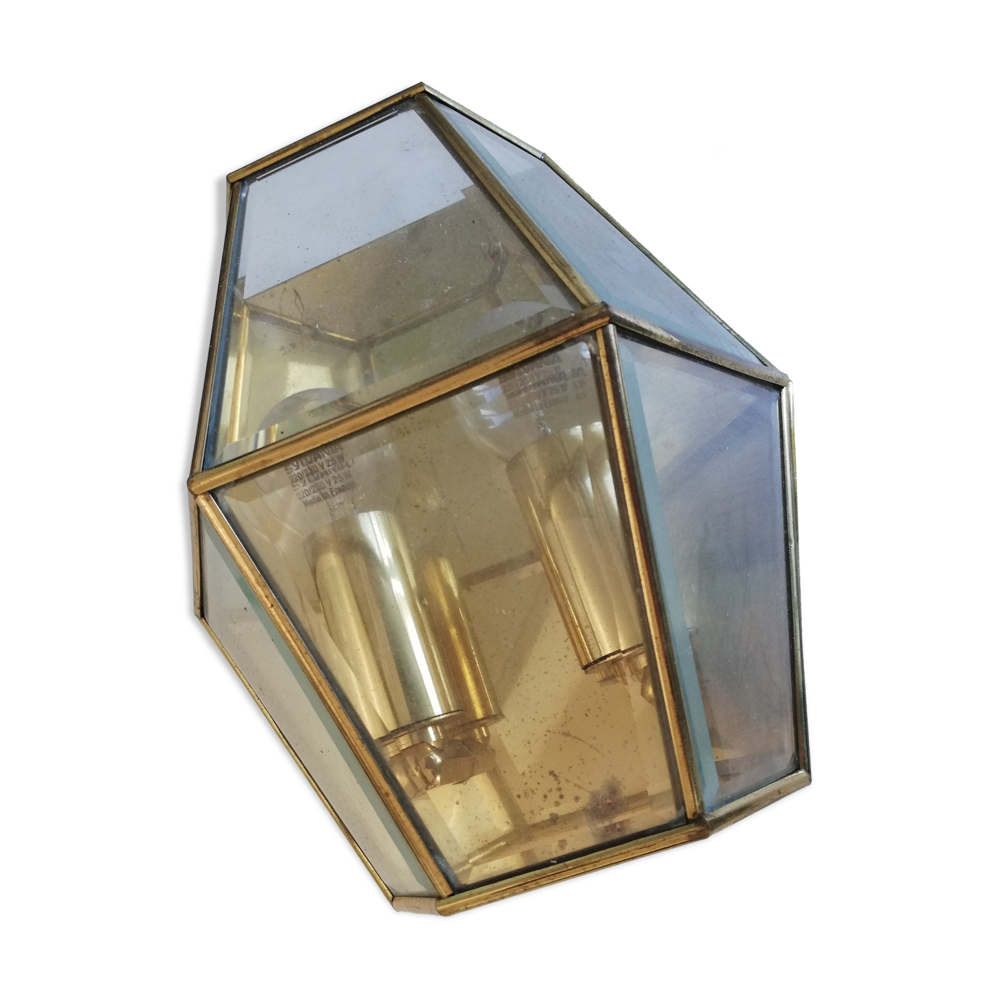 Double Wall lamp cage beveled glass