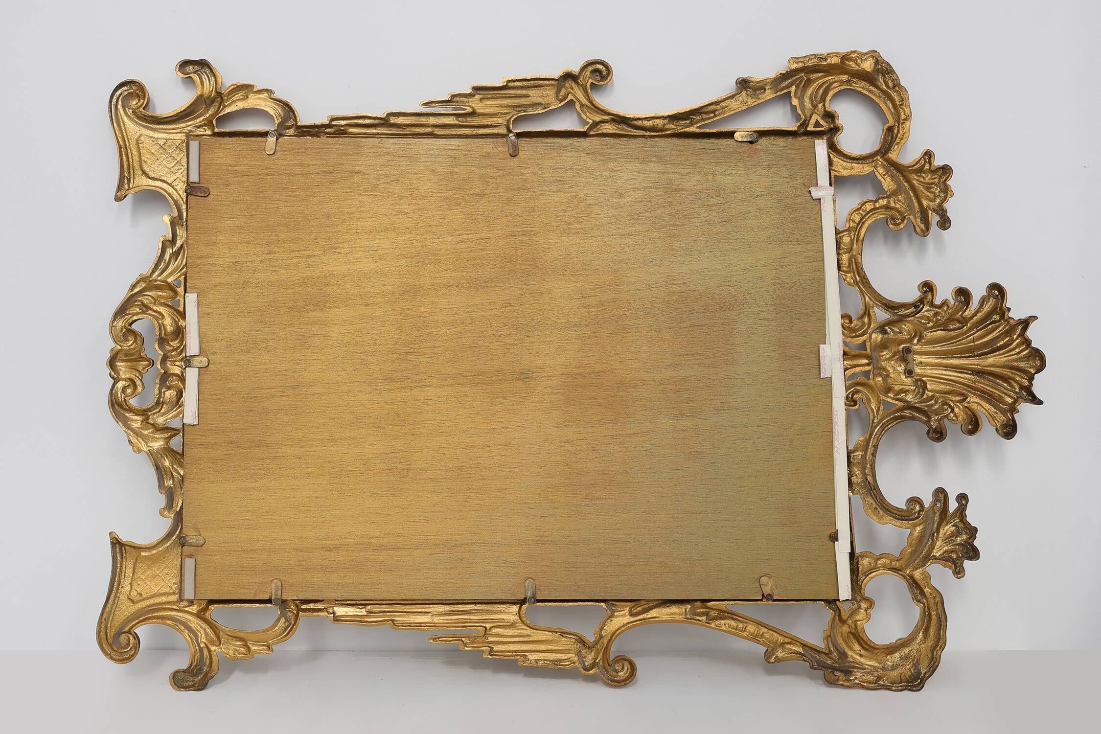 Miroir en métal doré de style Chippendale, Italie, 20e siècle