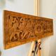 Bas relief African Art 20th century solid wood panel carved with Warriors