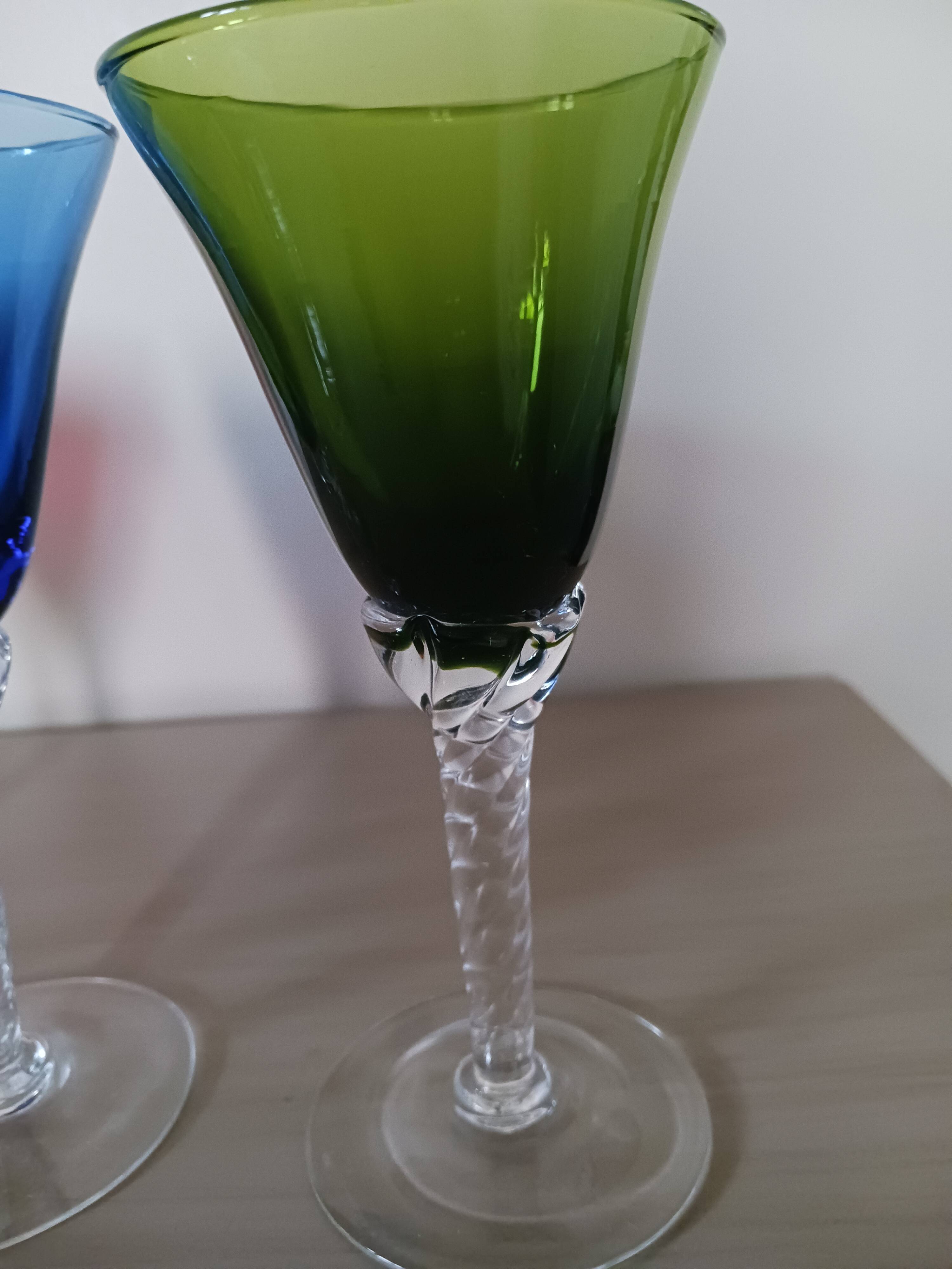 Coloured vases, made of Murano glass.