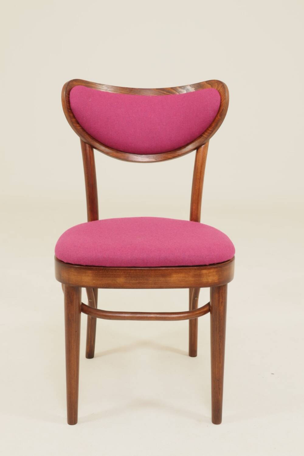 Vintage chair natural raspberry wool bentwood 1960