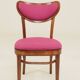 Vintage chair natural raspberry wool bentwood 1960