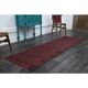 Vintage Turkish Oushak Handmade Wool Cotton Red Runner Rug 78x258