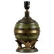 Art Deco table lamp in patinated bronze with eagles holding a globe, France 1940.