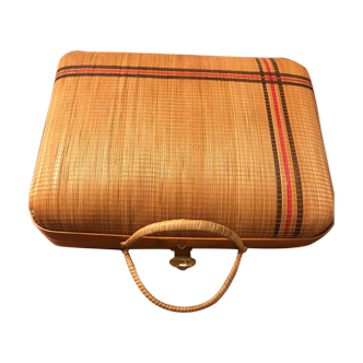 Vintage wicker suitcase