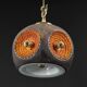 brown and orange ceramic Sputnik pendants, Germany, 1970s