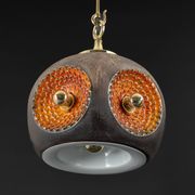 brown and orange ceramic Sputnik pendants, Germany, 1970s
