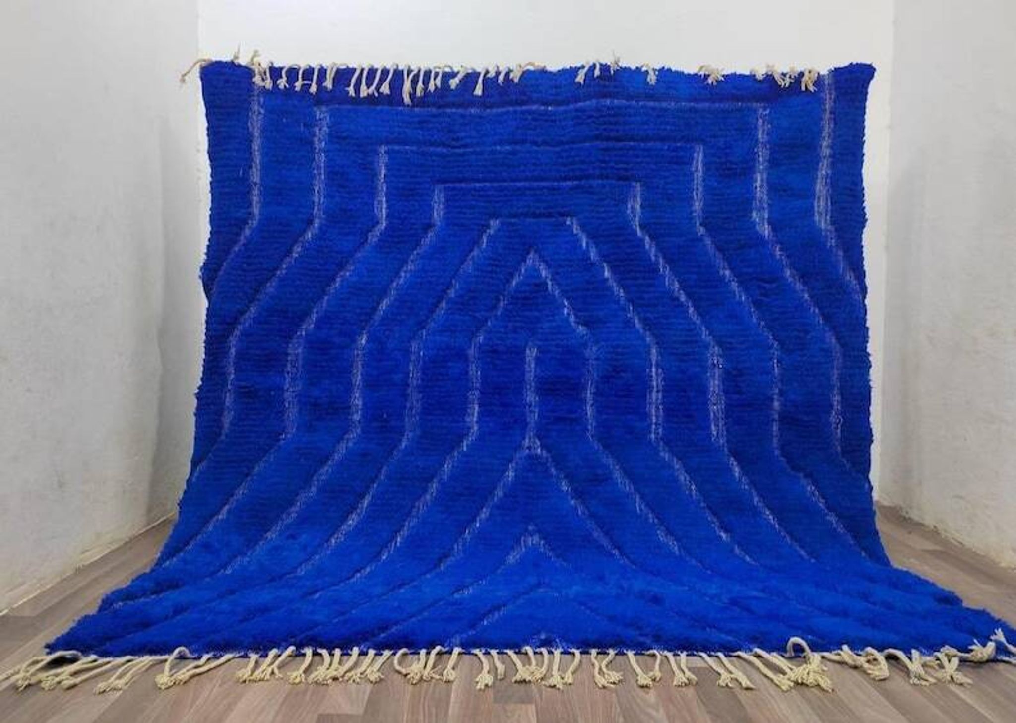 Tapis azilal bleu en laine 250cmx150cm