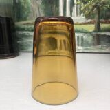 set of 4 amber yellow glasses from the 70s, signed France