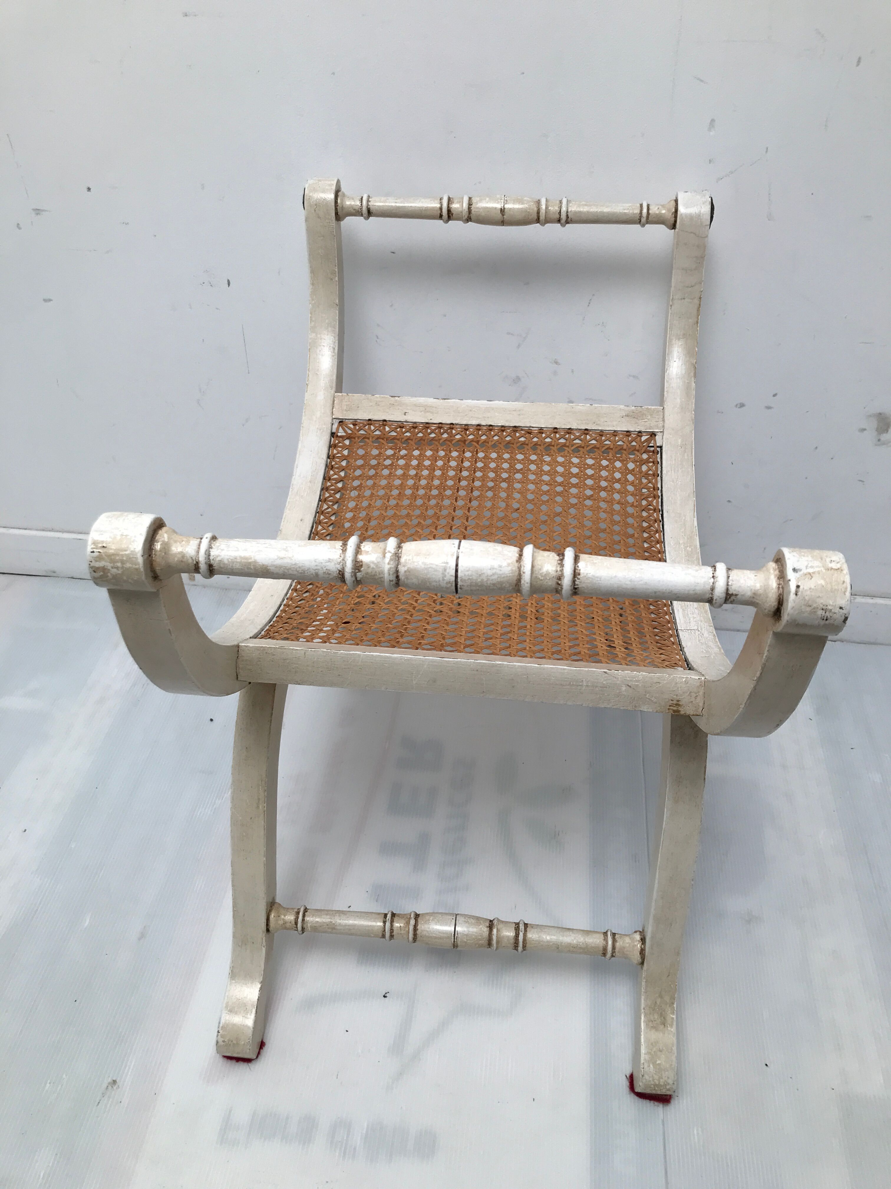 Curule stool cannage 1900s