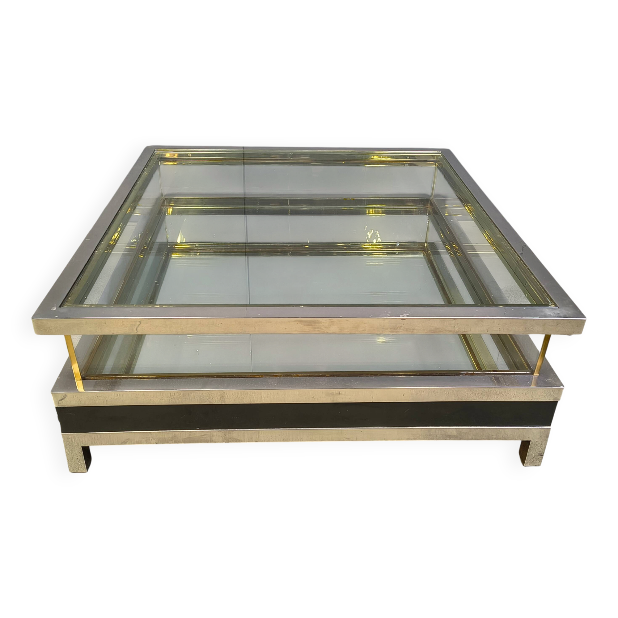 Vintage sliding top coffee table, 1970s