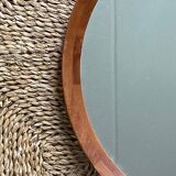 Danish Teak wood Round Mirror. 1960s