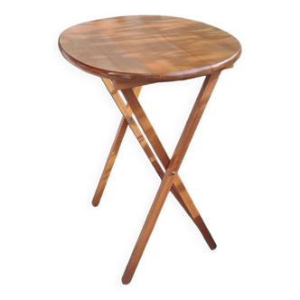 Oval teak wooden folding boat table 1970 Wooden side table sold individually