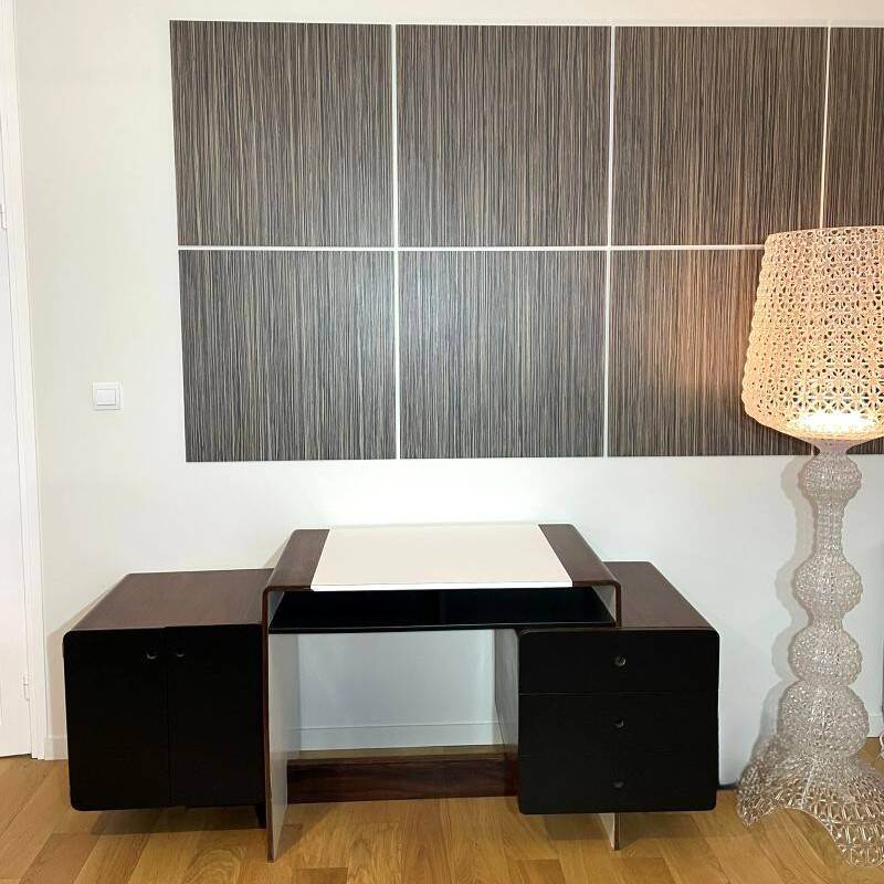 Space Age vintage 1970s desk in wood and black – PM