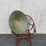 Suspension in green braided rattan