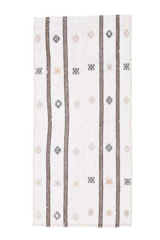 Flat vintage kilim hallway rug