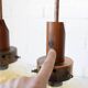 Vintage pendant light set of 2 rustic copper hanging lamps Yugoslavia 1970
